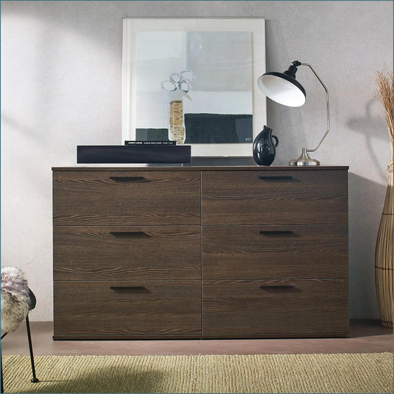 Commodes: commode à six tiroirs Morgan Farmhouse | Espresso | Bois massif