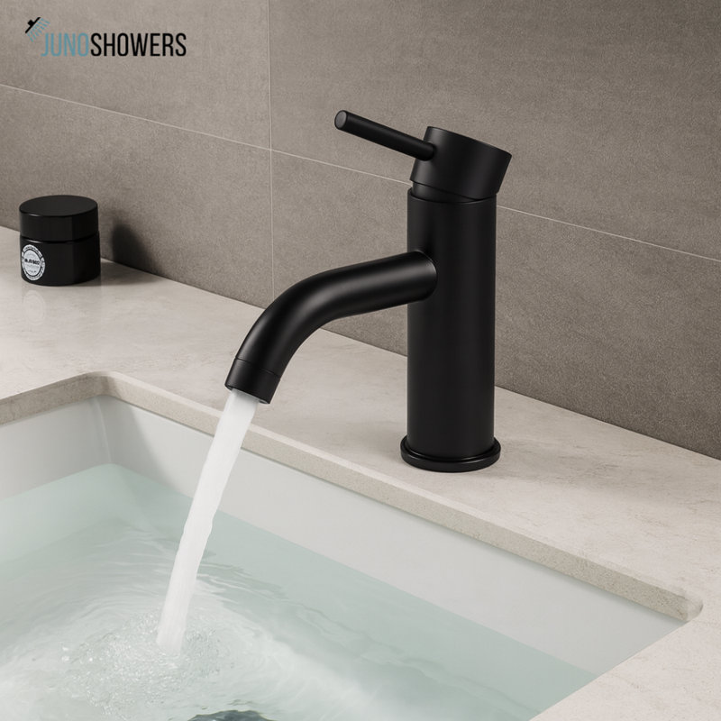 Robinet de douche avec valve thermostatique et douchette à haute pression, Noir