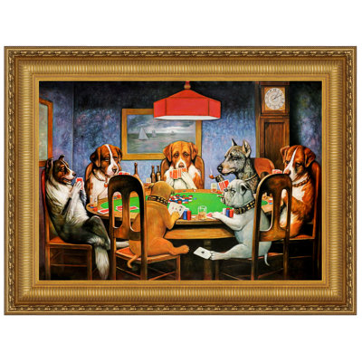 A Friend in Need (Poker Dogs), 1903 Framed Print on Canvas