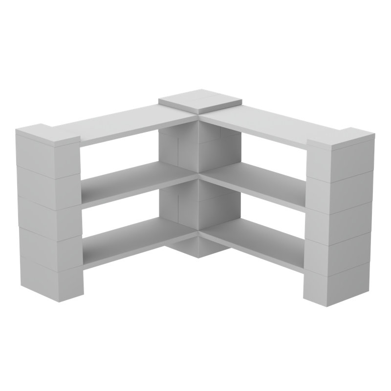 42'' W Polypropylene Height -Adjustable Shelving Unit, Light Gray