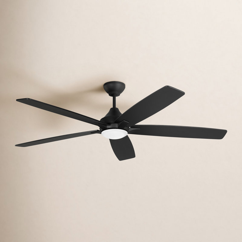 Lise 60'' Ceiling Fan with LED Lights, Midnight Black