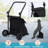 2 in 1 Foldable Shopping Cart, Grocery Cart with Seat, 2 Wheels Grocery Cart with 123 L Large Capacity Waterproof Bag