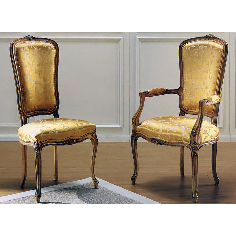 Chaise d'appoint en bois massif doré