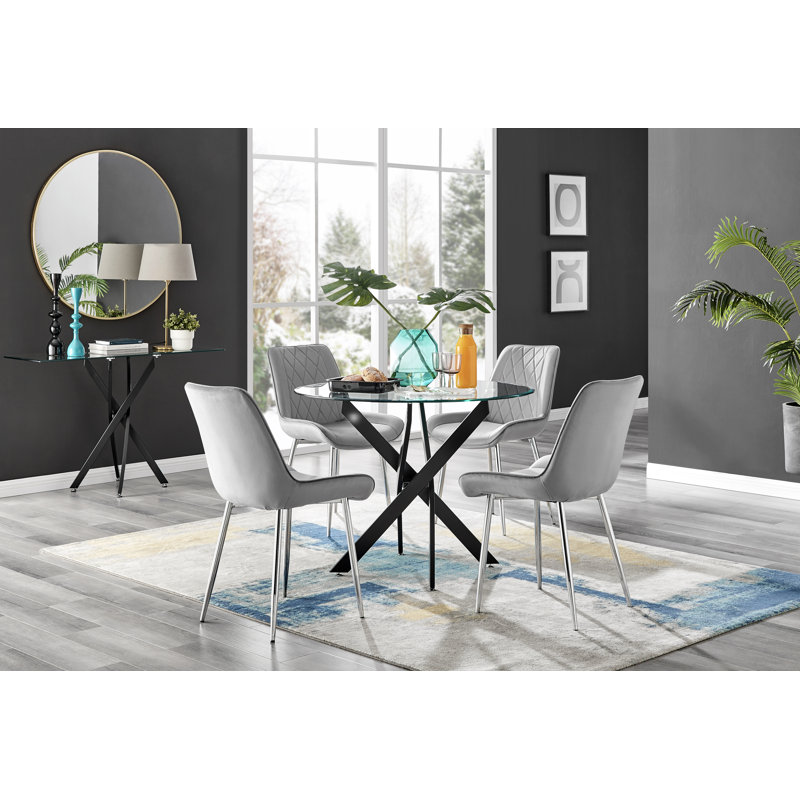 4 - Person Dining Set, Grey/Silver