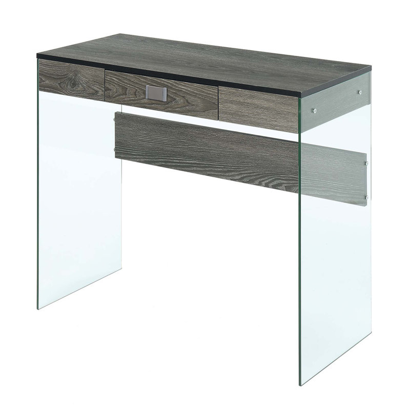Bureau d'écriture avec 1 tiroir Allegonda, Gris patiné