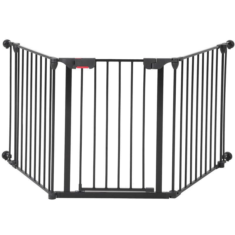 Très grande barrière pliable en métal pour chien avec porte, clôture autoportante et murale pour animaux, Blanc