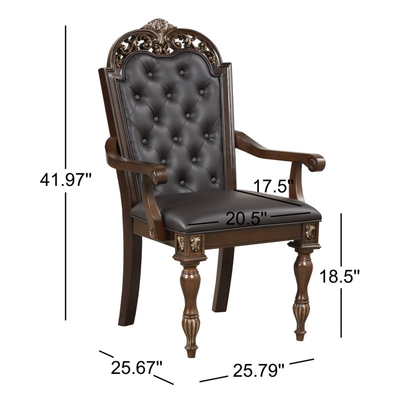 Fauteuil Maximus avec dossier capitonné en polyuréthane brun