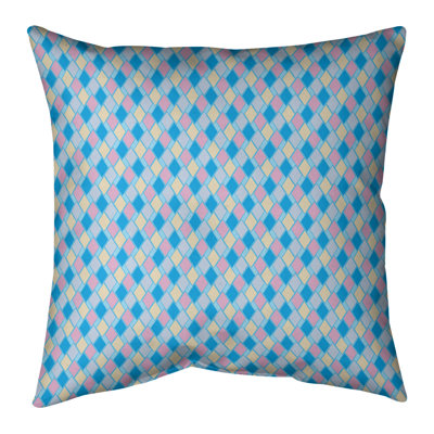 Coussin décoratif carré à losanges rétro Katelyn Elizabeth