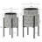 Adaliah 2-Piece Indoor Planter Set with Stand, Mid-Century Modern Metal Plant Pots