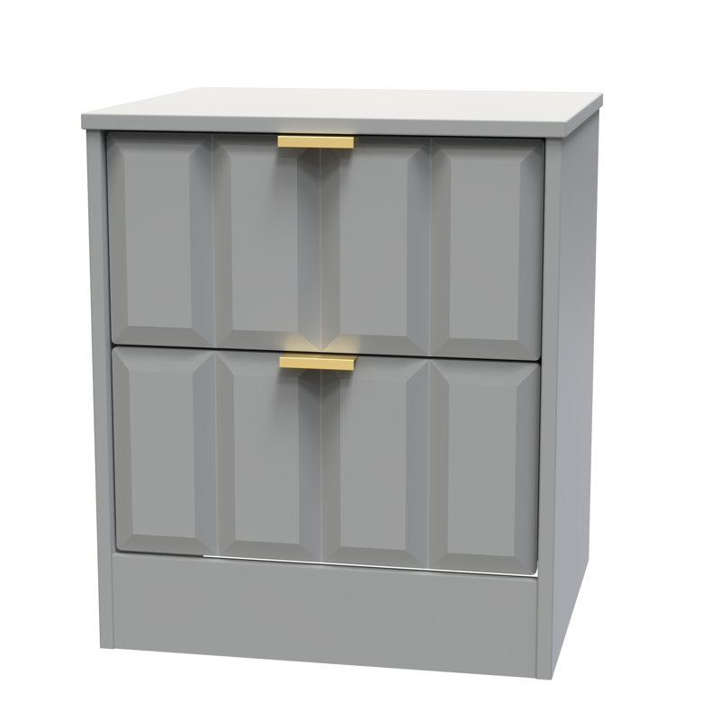 Doss 45cm W Manufactured Wood Bedside Table, Dusk Grey