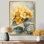 Fleurs d'hortensia jaune doux I - Hydrangea, art mural encadré