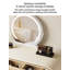 Ensemble de coiffeuse de chambre à coucher en bois massif léger et luxueux avec tabouret et miroir DEL