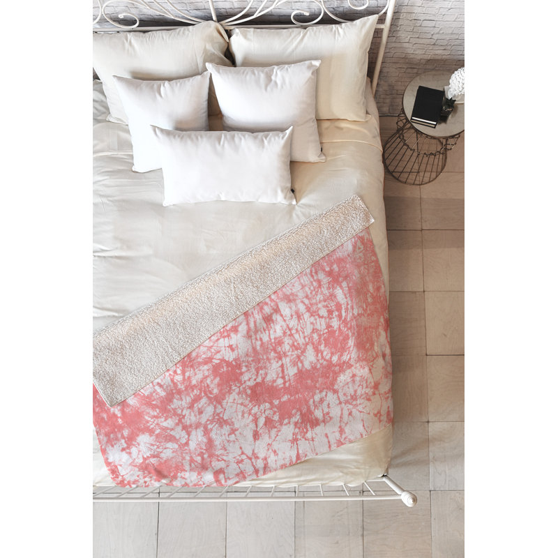 Couverture batik en grésilleté, L 60 po x l 50 po, Rose