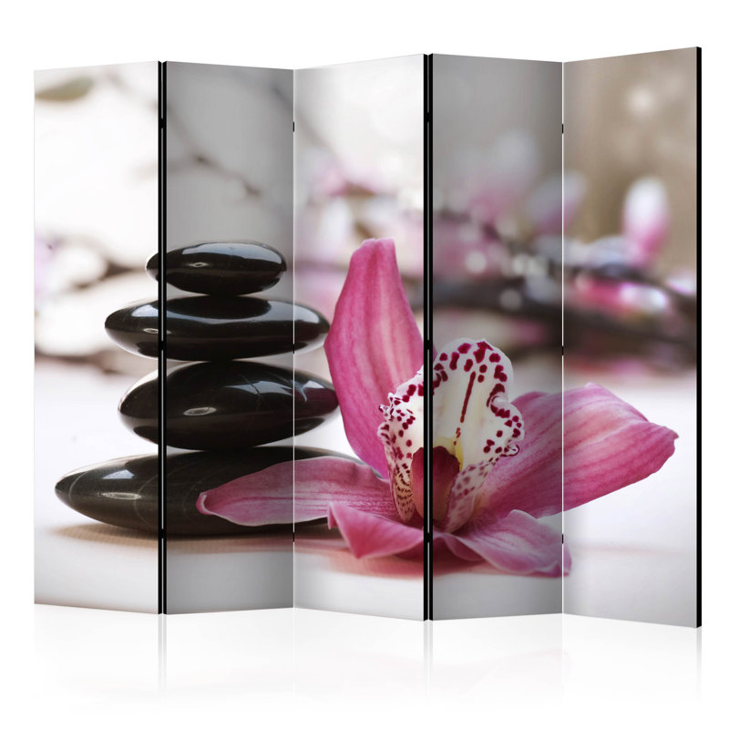 Gaudet 225cm W x 172cm H 5 - Panel Solid Wood Folding Room Divider