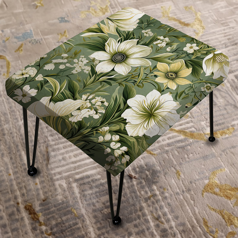 Repose-pieds vert floral Floral Elegance I - Floral