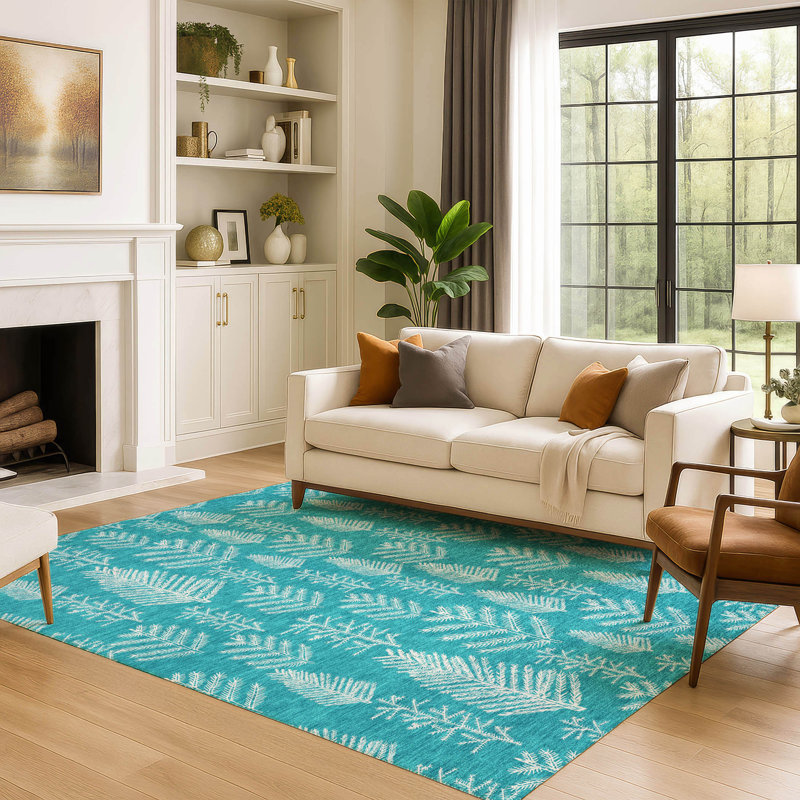 Premium Machine Washable Dockside AMF1813 Christmas Tree Leaves Rug, Rectangle 8' x 10'