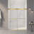 56-60"W x 70"H Frameless Double Sliding Shower Door,5/16" (8mm) Thick SGCC Tempered Clear Glass,Double Side Easy Clean Coat,Brushed Gold Finished With Buffer-121348711