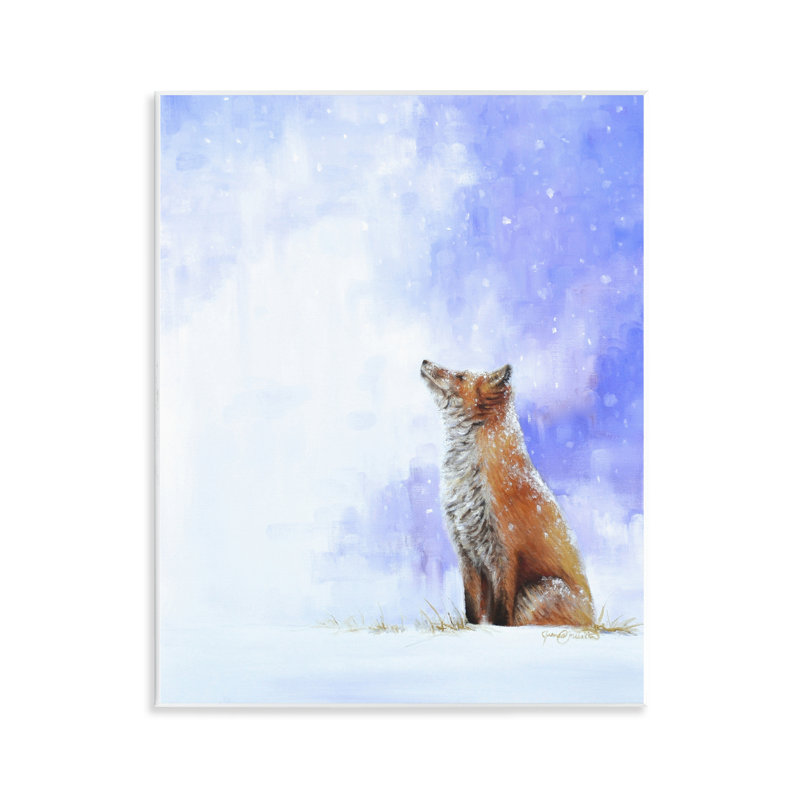 Plaque murale Fox & Gentle Snowfall, design par James Corwin