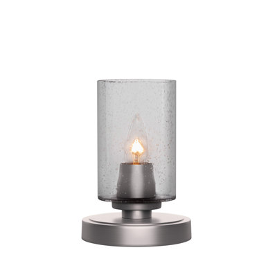Ceron Accent Lamp Shown In Graphite Finish With 4" Clear Bubble Glass