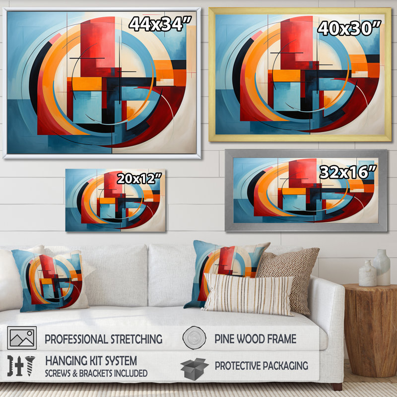 Geometric Abstraction Focus III - Abstract Spirals Wall Decor, Toile tendue, H 12 po x l 20 po x P 1 po