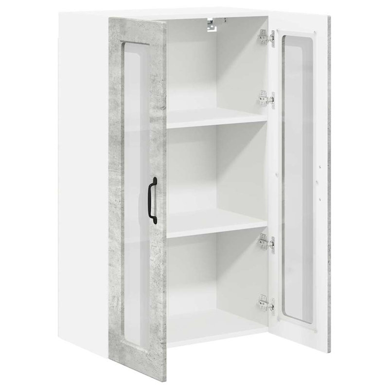 Vidaxl Kitchen Wall Cabinet With Shelf Concrete Grey 80 X 31 X 100 Cm, 100cm H x 60cm W x 31cm D, Concrete Grey
