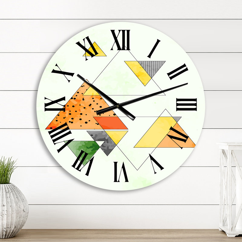 Horloge murale abstraite rétro géométrique III - Mid-Century moderne, Petit