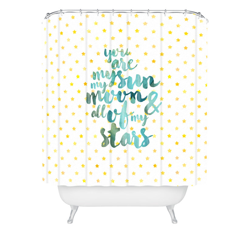 Rideau de douche simple hello sayang sun moon stars