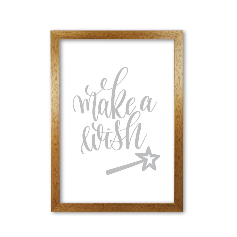 Make A Wish - Print, 85 cm H x 60 cm W x 5 cm D, Honey Oak Frame