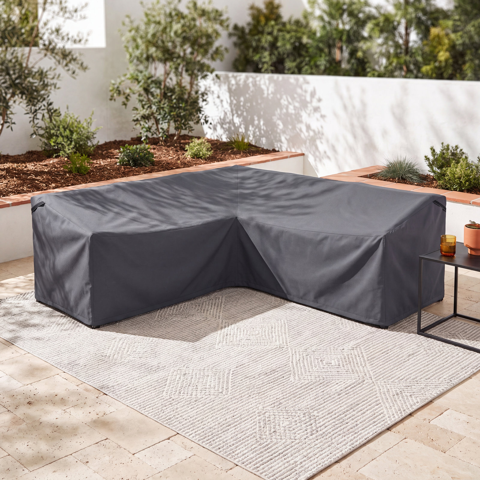 Acacia Wood L-Shape Outdoor Sofa Cover