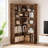 Duanna Farmhouse Bookshelf Corner Bookcase 72.8” Large Bookcase Wood Bookshelf Tall L Shaped Bookshelf 5 Tier Corner Shelf Display Rack Etagere Shelf Storage For Office Bedroom (Half Panel, Retro)-1296802917