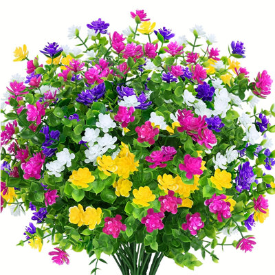 12Pcs UV Resistant Artificial Flowers