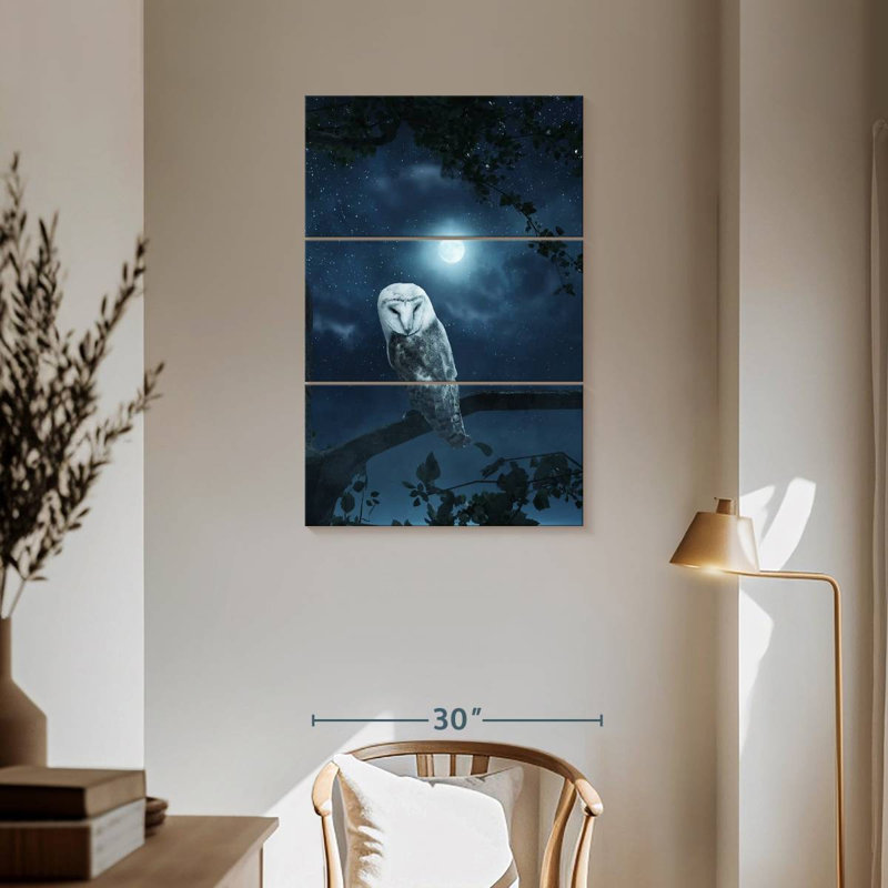 Brampt Owl In Moonlight, 57" H x 36" W
