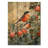 Robin Bird In The Orchard II - Bird Wood Wall Art - On Natural Pine Wood-208694508