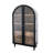 Arched Solid Mango Wood Curio Cabinet With 3 Drawers