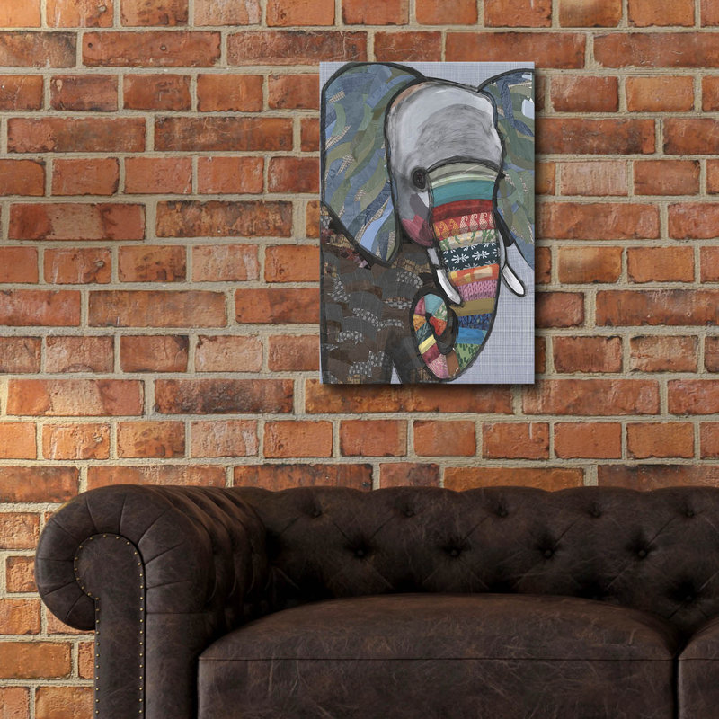Art mural en verre épique «Elephant Festival 2» par Coco Good, 16 po x 24 po, H 24 po x l 16 po
