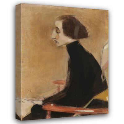 "The Seamstress, Half-Length Portrait" by  Helene Schjerfbeck - Gallery Wrap Canvas Wall Art