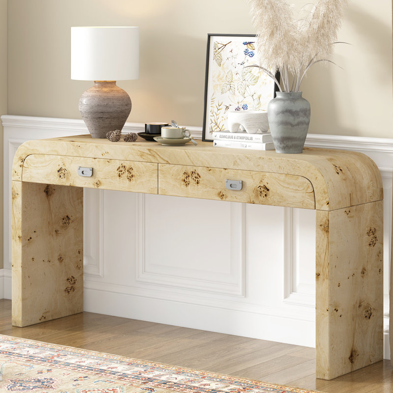 Table d'entrée en placage de bois Modern Burl