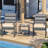 3-Piece Outdoor Rattan Furniture Set With 2 Padded Chairs, Tempered Glass Table For Patio, Porch, Yard, Garden All-Weather Seating- Patio Furniture Outdoor(Grey-Beige)-725870363-725870362