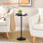 Small Round Side Table, Drink Or Martini Table With Pedestal Base, Accent Coffee Table For Small Spaces In Living Room, Bedroom, Or Sofa Area, Black Finish