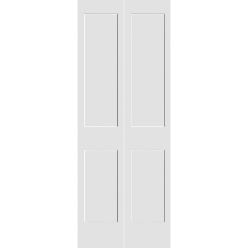 Primed 2 Panel Shaker Bi-Fold Door, 36" x 80"