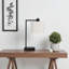 Lampe de table moderne en métal noir ivoire / crème Adara, H 18,84 po x l 8,46 po x P 11,25 po