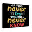 If You Never Try You Will Never Know - Wrapped Canvas Print