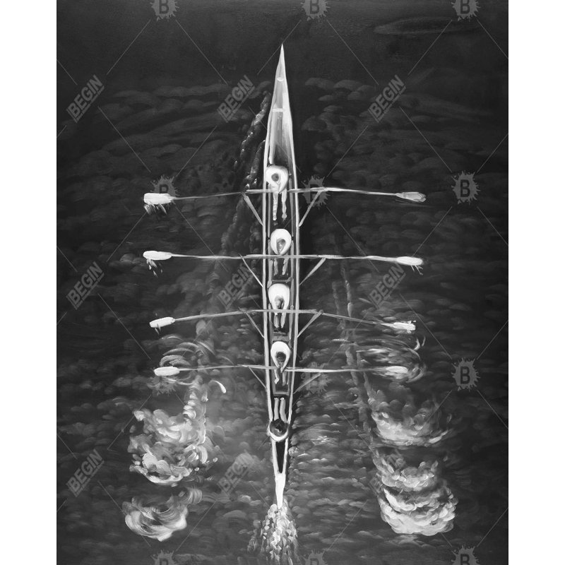 Rowing Boat Print On Canvas, H 60 po x l 48 po