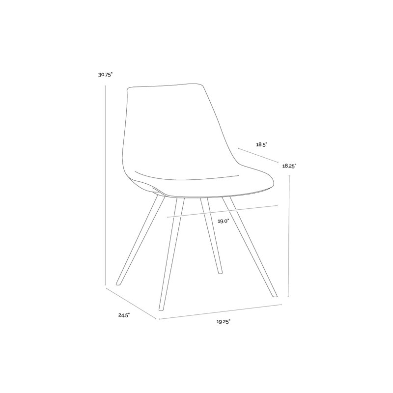 Lipa Upholstered Dining Chair, Belfast Heather Gray/Rosemary, Black