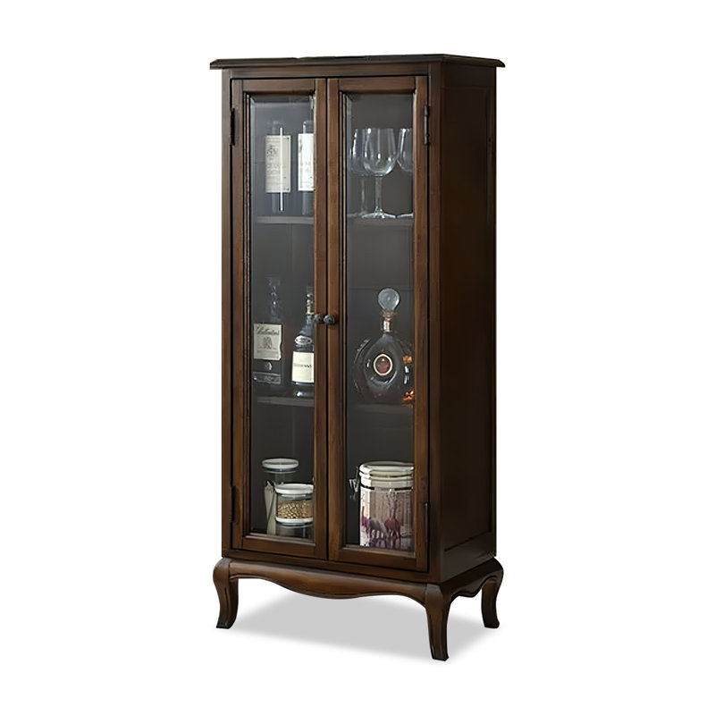 Vitrines en bois massif noisette + verre trempé, Nut Brown