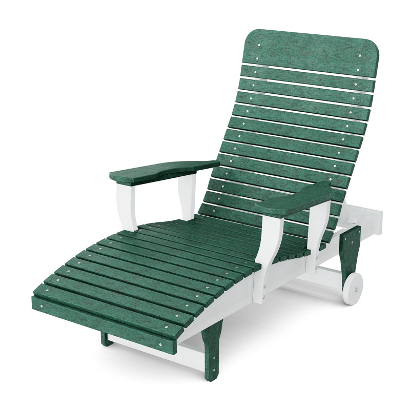 Chaise longue inclinable Signature, Gazon vert / blanc