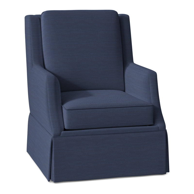 Savannah Wingback Chair, Perigold Ishi Blue Jean