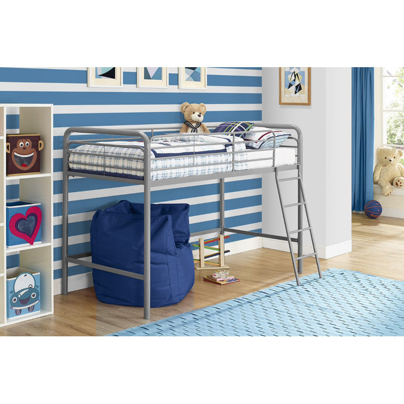 Mcadory Single Metal Mid Sleeper Loft Bed Bed, Grey