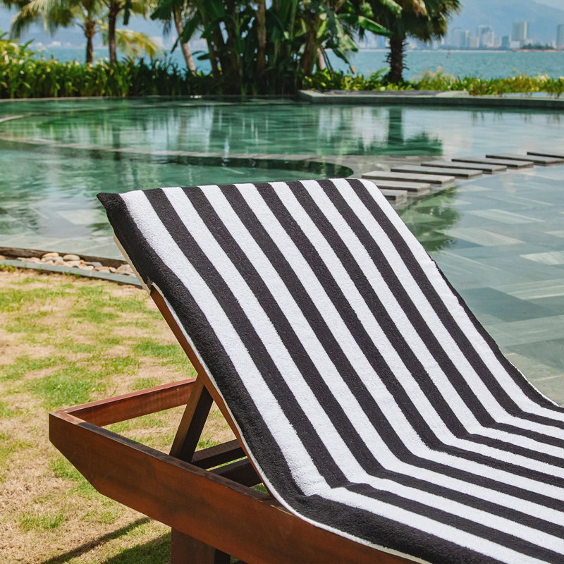 Cabo Cabana Chaise Cover 30x85 (2/Pack), Black