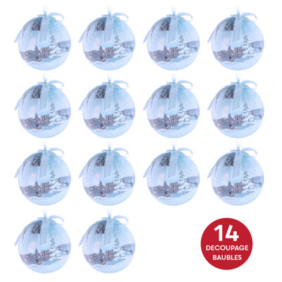 7.5 cm Frosted Glass Plastic Shatterproof Bauble